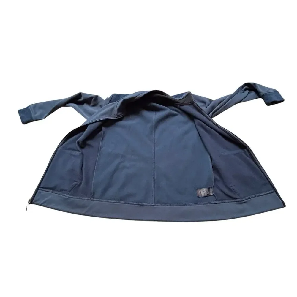 North Face Slate Blue Thermal 3D Full Zip Jacket Colorblock Stretch Fleece Small